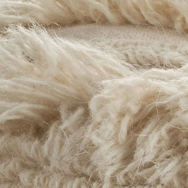 Homeroots 18" Ivory 100% Cotton Ottoman  Cotton 517863