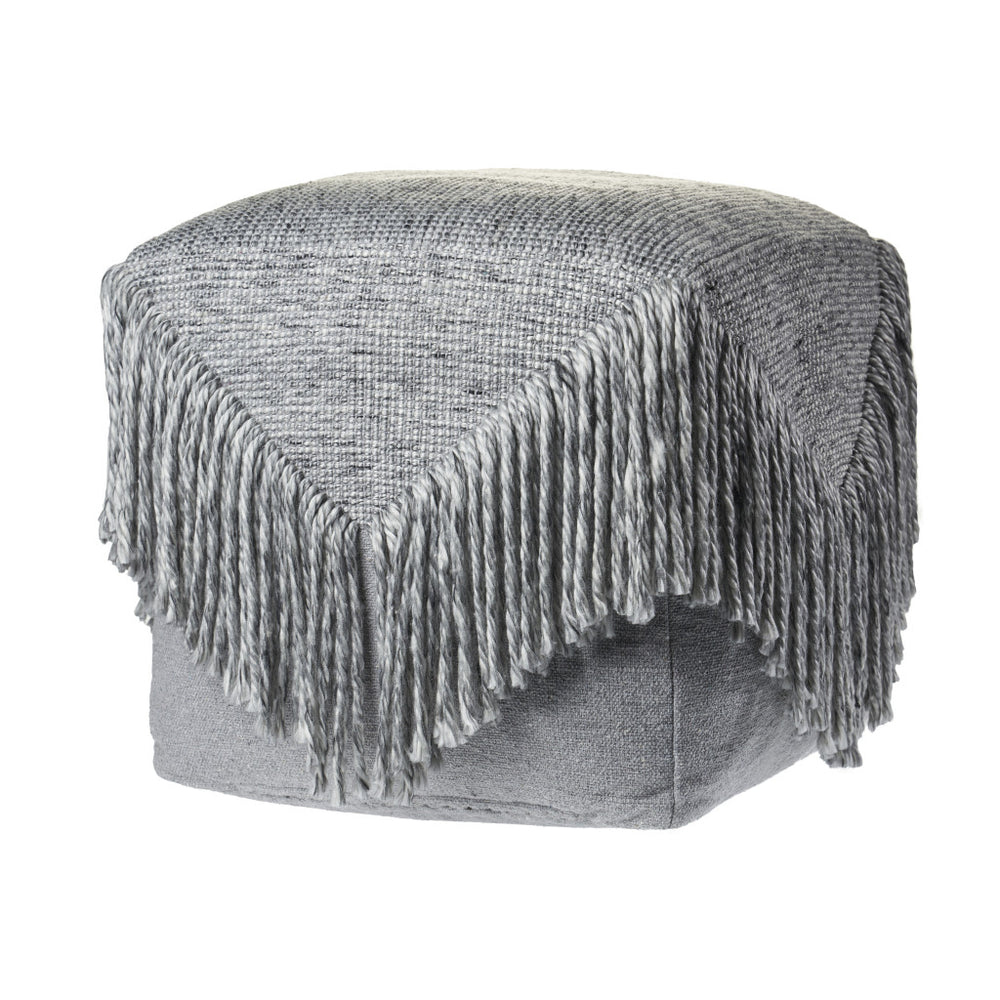 Homeroots 18" Gray Wool Ottoman  Wool 517865