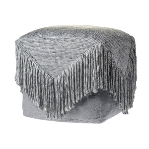 Homeroots 18" Gray Wool Ottoman  Wool 517865