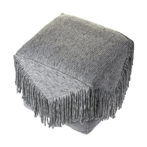 Homeroots 18" Gray Wool Ottoman  Wool 517865