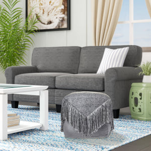 Homeroots 18" Gray Wool Ottoman  Wool 517865