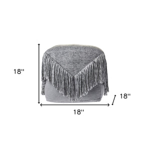 Homeroots 18" Gray Wool Ottoman  Wool 517865