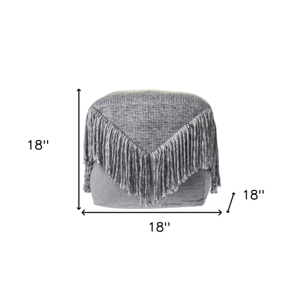 Homeroots 18" Gray Wool Ottoman  Wool 517865