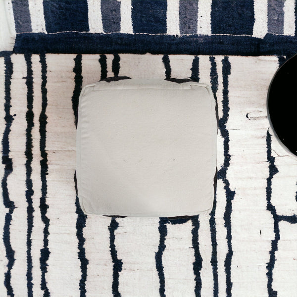 Homeroots 18" White 100% Cotton Ottoman  Cotton 517866