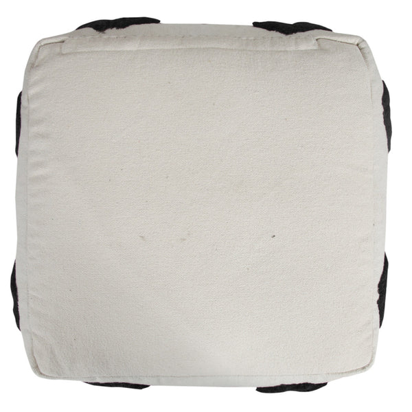 Homeroots 18" White 100% Cotton Ottoman  Cotton 517866
