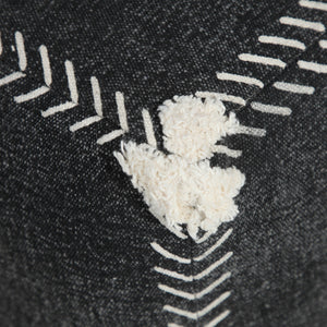 Homeroots 18" Black 100% Cotton Ottoman  Cotton 517867