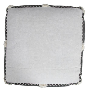 Homeroots 18" Black 100% Cotton Ottoman  Cotton 517867