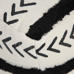 Homeroots 18" White 100% Cotton Ottoman  Cotton 517868