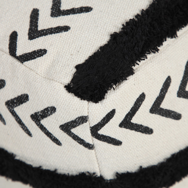 Homeroots 18" White 100% Cotton Ottoman  Cotton 517868