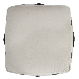 Homeroots 18" White 100% Cotton Ottoman  Cotton 517869