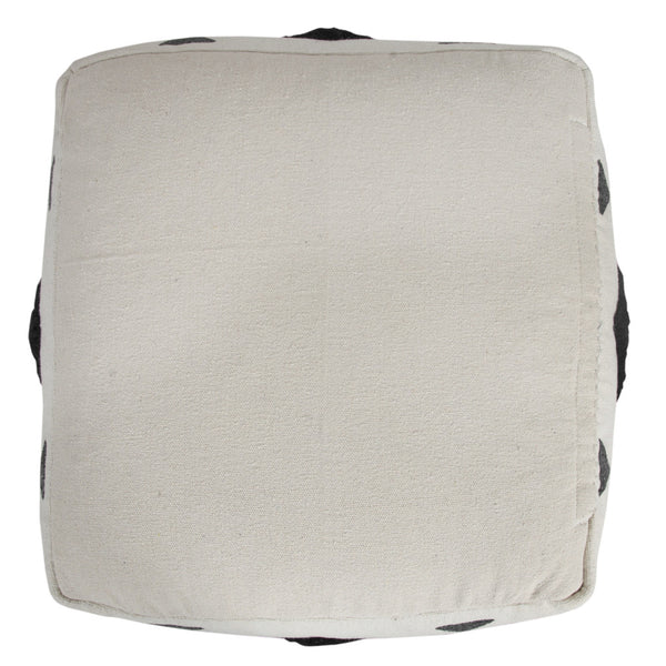 Homeroots 18" White 100% Cotton Ottoman  Cotton 517869