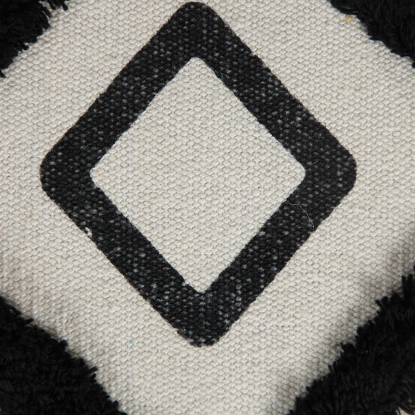 Homeroots 18" White 100% Cotton Ottoman  Cotton 517869