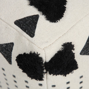 Homeroots 18" White 100% Cotton Ottoman  Cotton 517870