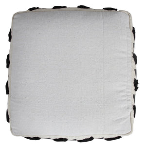Homeroots 18" White 100% Cotton Ottoman  Cotton 517870