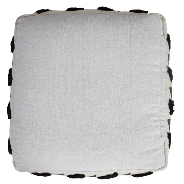 Homeroots 18" White 100% Cotton Ottoman  Cotton 517870