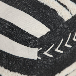 Homeroots 18" Black 100% Cotton Ottoman  Cotton 517871