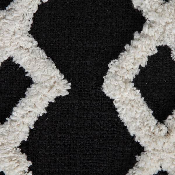 Homeroots 18" Black 100% Cotton Ottoman  Cotton 517874