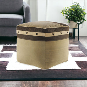 Homeroots 20" Brown 100% Cotton Ottoman  Cotton 517875