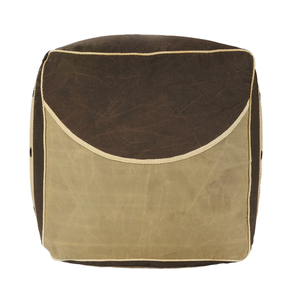 Homeroots 20" Brown 100% Cotton Ottoman  Cotton 517875