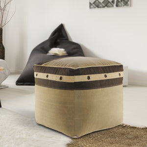 Homeroots 20" Brown 100% Cotton Ottoman  Cotton 517875
