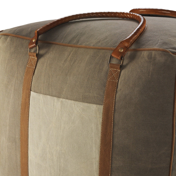 Homeroots 20" Gray Cotton Blend Ottoman  Cotton 517876