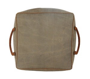 Homeroots 20" Gray Cotton Blend Ottoman  Cotton 517876