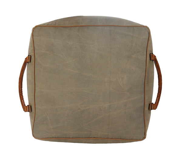 Homeroots 20" Gray Cotton Blend Ottoman  Cotton 517876