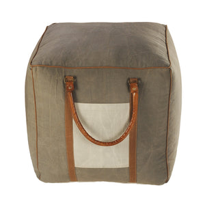 Homeroots 20" Gray Cotton Blend Ottoman  Cotton 517876