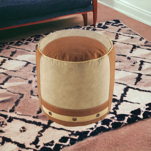 Homeroots 16" Tan 100% Cotton Ottoman  Cotton 517877