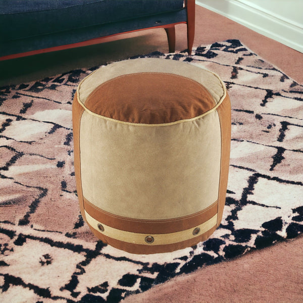 Homeroots 16" Tan 100% Cotton Ottoman  Cotton 517877