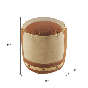 Homeroots 16" Tan 100% Cotton Ottoman  Cotton 517877