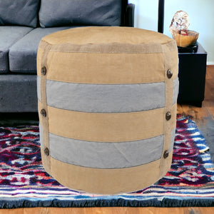 Homeroots 16" Tan 100% Cotton Ottoman  Cotton 517878