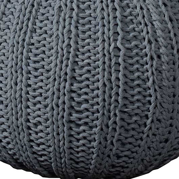 Homeroots 20" Gray 100% Cotton Ottoman Gray Cotton 517879