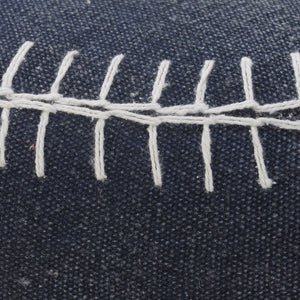 Homeroots 18" Blue 100% Cotton Ottoman  Cotton 517891