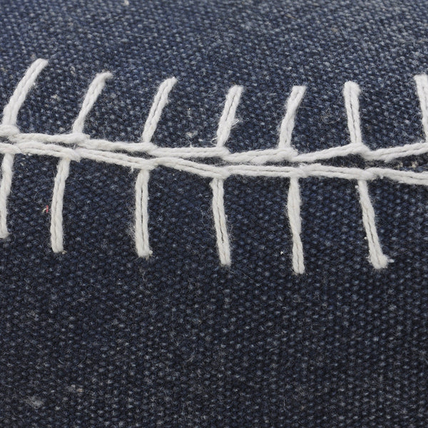 Homeroots 18" Blue 100% Cotton Ottoman  Cotton 517891