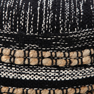 Homeroots 18" X 18" X 14" " Black Pouff  Cotton 517892