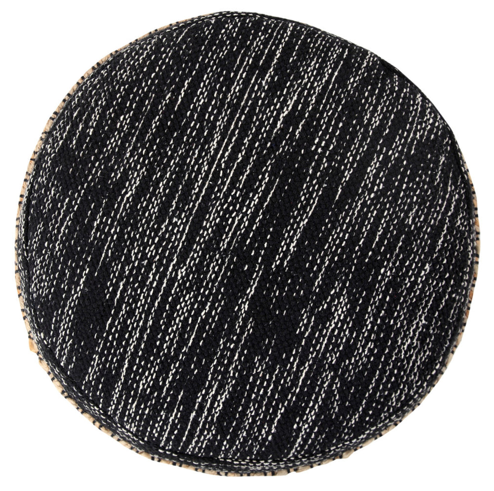 Homeroots 18" X 18" X 14" " Black Pouff  Cotton 517892