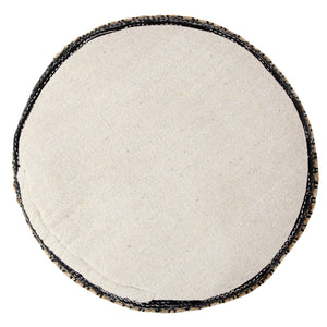 Homeroots 18" X 18" X 14" " Black Pouff  Cotton 517892