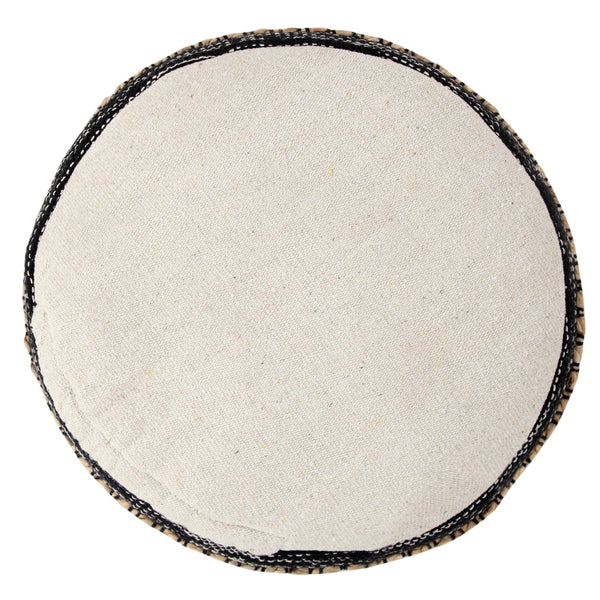 Homeroots 18" X 18" X 14" " Black Pouff  Cotton 517892