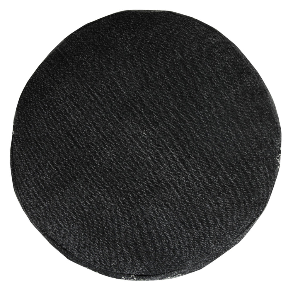 Homeroots 18" Black 100% Cotton Ottoman  Cotton 517894