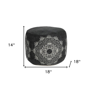 Homeroots 18" Black 100% Cotton Ottoman  Cotton 517894