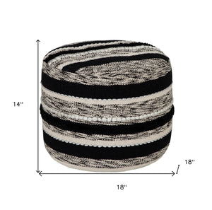 Homeroots 18" White 100% Cotton Ottoman  Cotton 517897