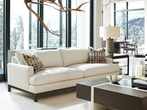 Lexington Barclay Butera Horizon Sofa - Luxurious Upholstered Design With Down Cushions And Elegant Bronze Metal Finish   5178-33br-40