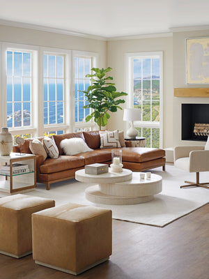 Lexington Barclay Butera Horizon Sectional Sofa Set With Luxe Leather Upholstery And Calais Brass Finish For Stylish Living   Ll5178-51s-40