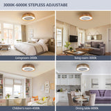 English Elm (Same As W1340137055/L10003) Bohemian Style Led Dimmable Ceiling Light With Built-In Fan - Remote Control