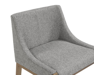 Sunpan Dionne Counter Stool - Modern Design with Antique Brass Legs for Chic Dining and Kitchen Spaces Monument Pebble