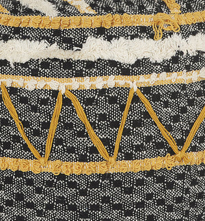 Homeroots 18" Black 100% Cotton Ottoman  Cotton 517901