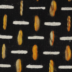 Homeroots 16" Black Polyester Ottoman Black,Gold,White Polyester 517903