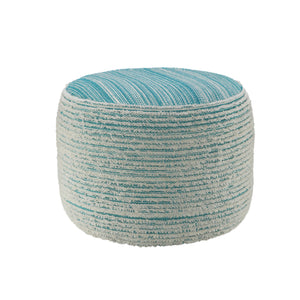 Homeroots 18" Blue Polyester Ottoman Aqua,White Polyester 517904