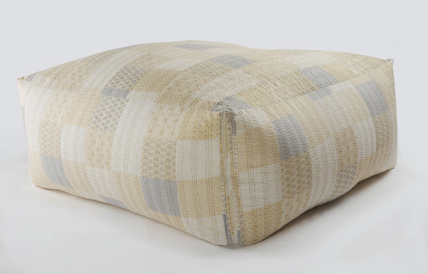 Homeroots 48" Cream 100% Cotton Ottoman Cream,Ivory Cotton 517906